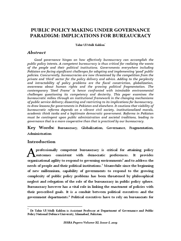 Bureaucracy and Public Policy Governance | PDF | Governance | Bureaucracy