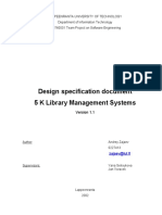 Design Specification Document 5 K Library Management Systems