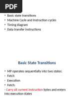 Basic State Transitions - Machine Cycle and Instruction Cycles - Timing Diagram - Data Transfer Instructions