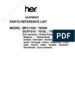 Parts Reference List MODEL: MFC7420 / 7820N DCP7010 / 7010L / 7025