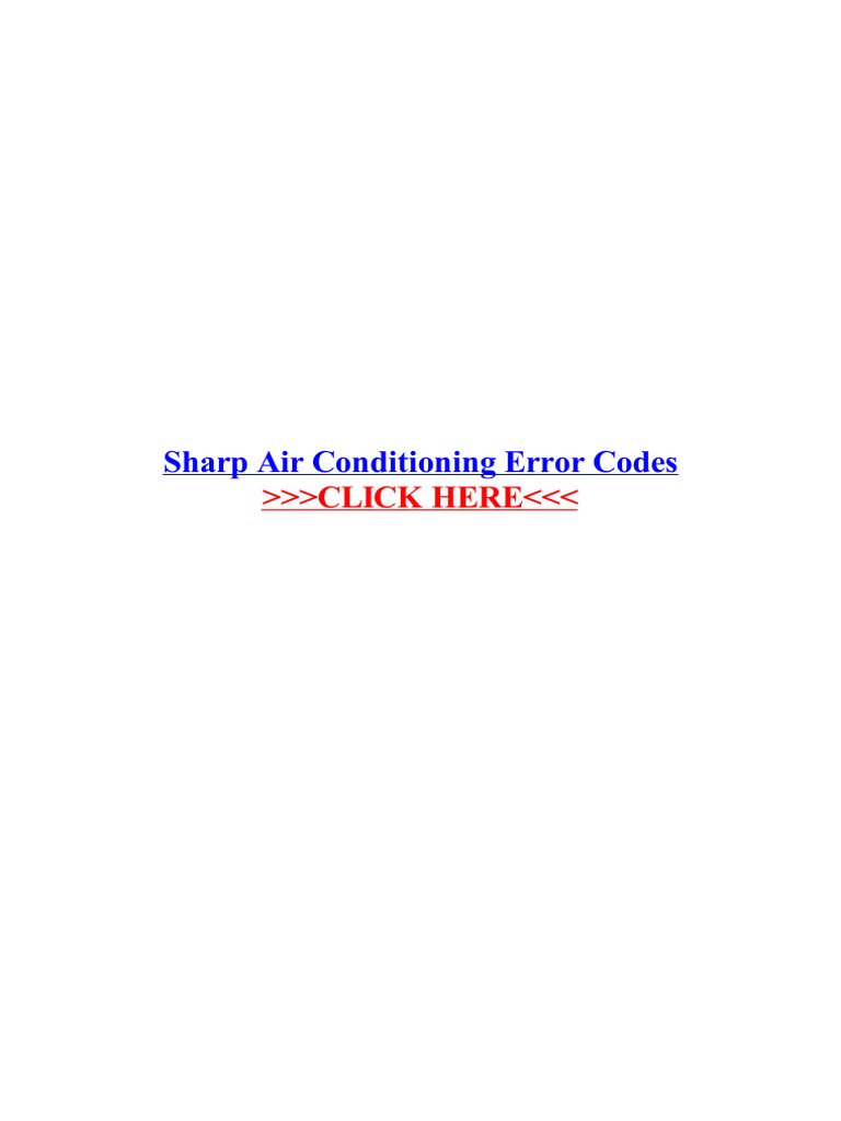 Sharp Air Conditioning Error Codes PDF PDF Air Conditioning