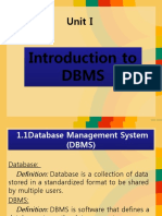 Unit I: Introduction To Dbms Introduction To Dbms