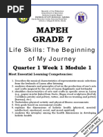 Mapeh Grade 7: Life Skills: The Beginning of My Journey