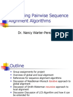 Developing Pairwise Sequence Alignment Algorithms: Dr. Nancy Warter-Perez