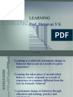 Learning: Prof. Shrinivas V K