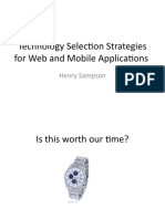 Technology Choosing Strategies for Web and Mobile Applications