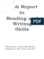 Book Report in Reading and Writing Skills: Submitted By: Chesca Mae Macasio Submitted To: Mrs. Remy Genovata