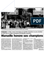 Article La Marseillaise Du 28 Janvier 2011, Remise Des Médailles Des Champions Marseillais 2010