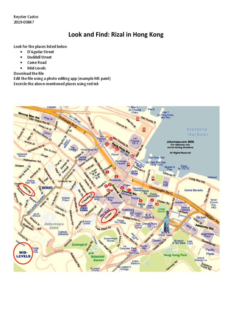 Map - Look and Find, Rizal in Hong Kong | PDF