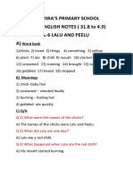 St. Mira'S Primary School STD 1 ENGLISH NOTES (31.8 To 4.9) L-6 Lalu and Peelu A)