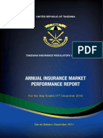 Annual Insurance Market Performance Report For The Year Ended 31st December 2016