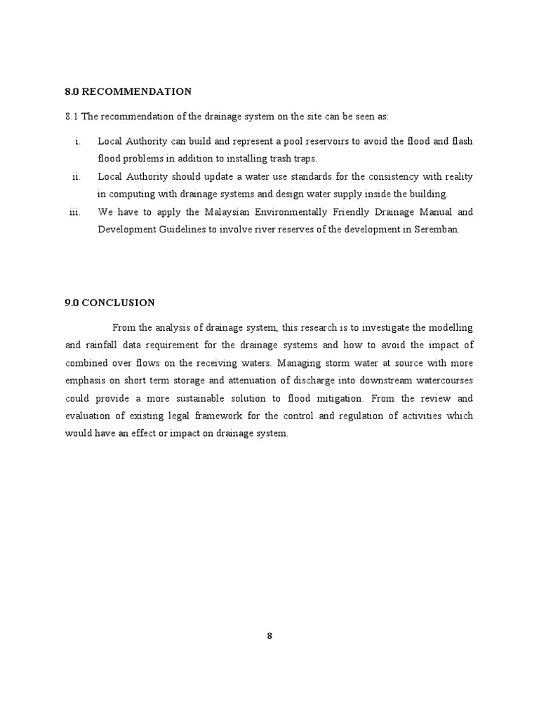 Drainage System Recommendations for Flood Mitigation | PDF