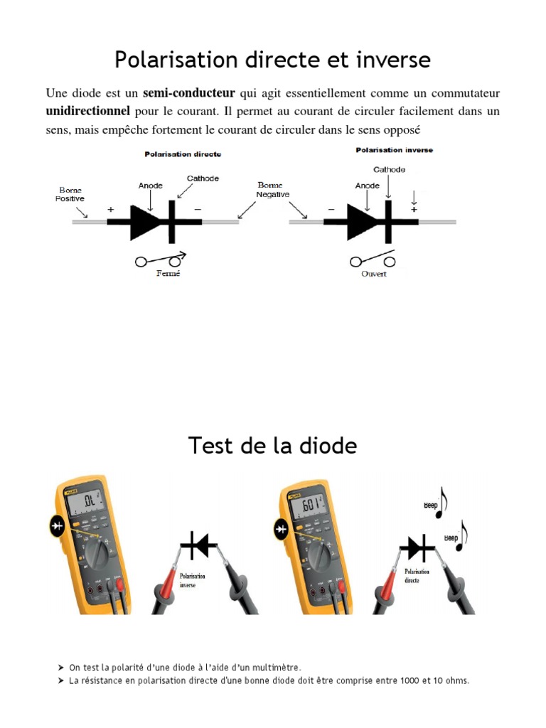 Polarisation des diodes : Directe et Inverse | PDF | Diode | Diode ...