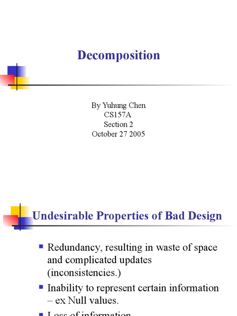 Lossless Decomposition in Database Design | PDF | Data | Data Management