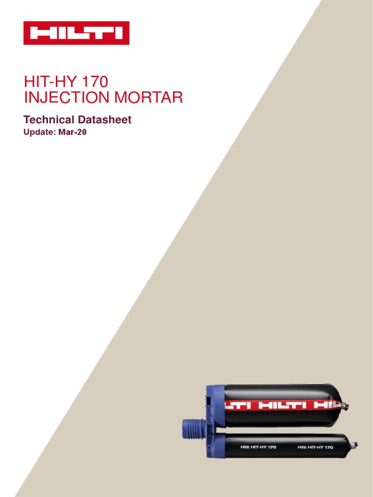 TechnicaldatasheetforHiltiHITHY170injectablemortarforanchors