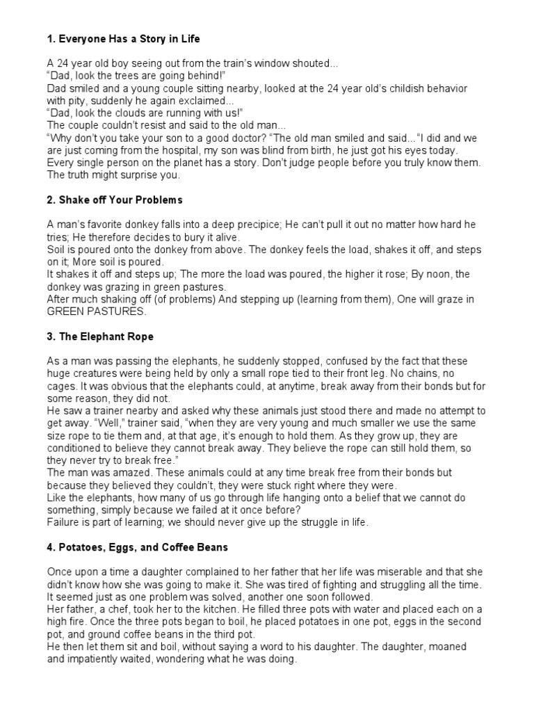 Life Lessons Through Simple Stories | PDF | Coffee