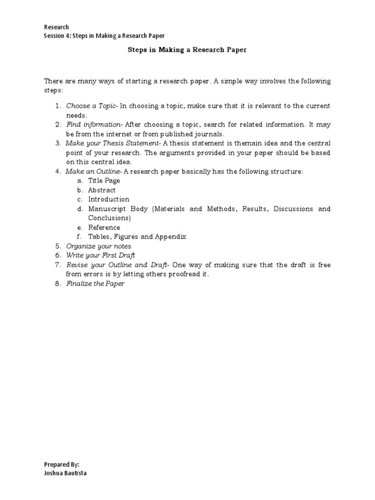 Steps to Write a Research Paper | PDF