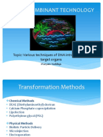 Dna Recombinant Technology: Topic: Various Techniques of DNA Introduction in Target Organs