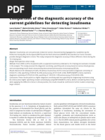 (1479683X - European Journal of Endocrinology) Comparison of The Diagnostic Accuracy of The Current Guidelines For Detecting Insulinoma