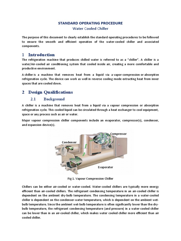 Water Cooled Chiller SOP PDF Thermodynamics Automation