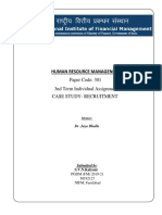 Human Resource Managenent: Paper Code: 301 3nd Term Individual Assignment Case Study-Recruitment