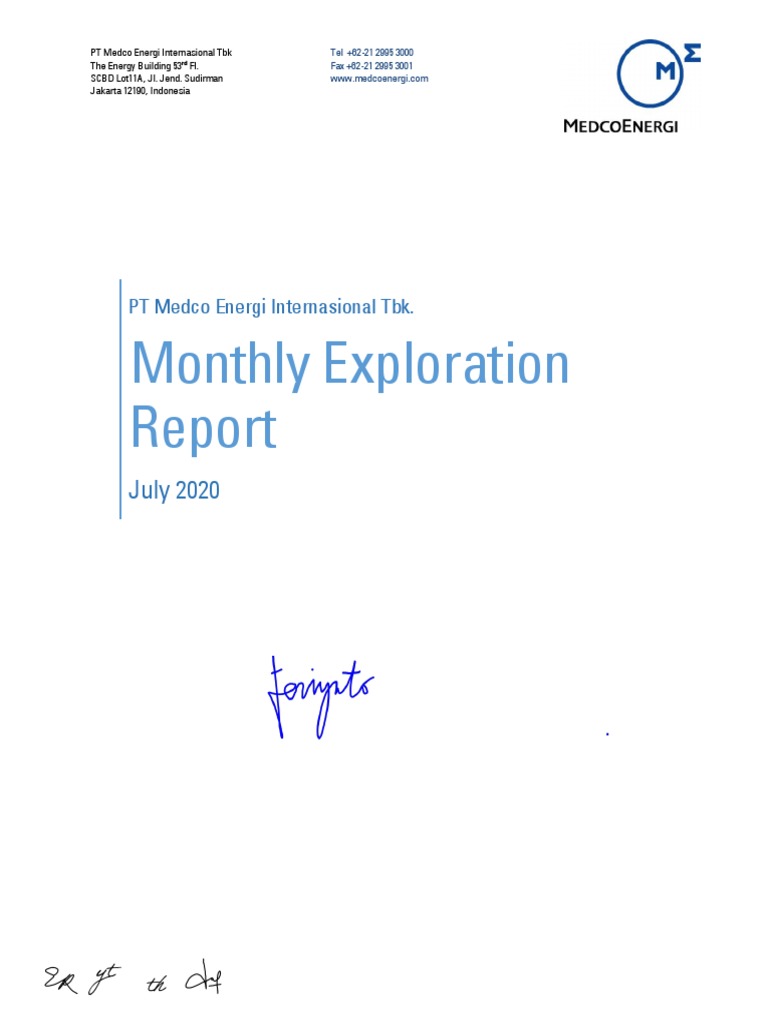 Medco Energi July Exploration Report | PDF | Resource Extraction ...