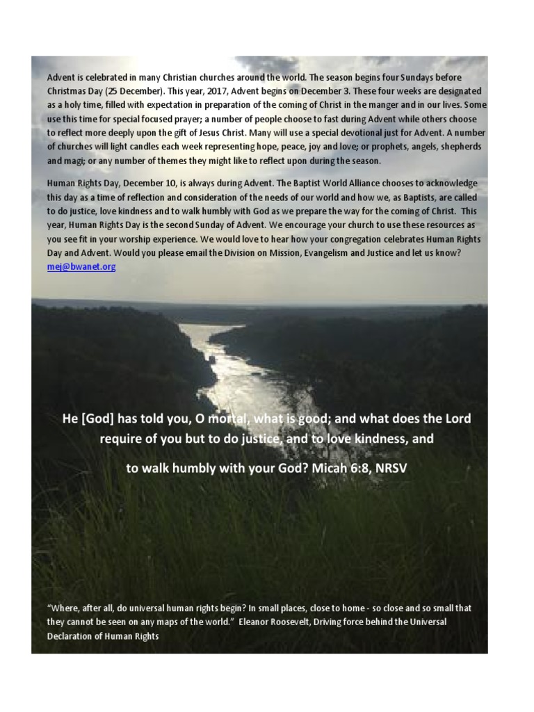 Advent and Human Rights Reflection Guide | PDF | Advent | Jesus