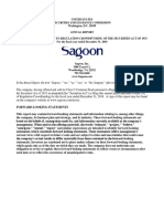 Sagoon: in This Annual Report, The Term "Sagoon," "We," "Us," "Our," or "The Company" Refers To Sagoon Inc