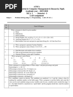 ATSS's Institute of Industrial & Computer Management & Research, Nigdi. Academic Year - 2019-2020 MCA I - Semester - I LAB Assignment