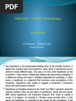 MBA 6104: Research Methodology: Hypothesis