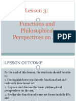Lesson 3: Functions and Philosophical Perspectives On Art