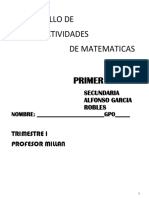 Cuadernillo de Actividades de Matematicas: Primer Grado