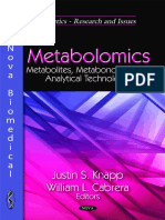 (Genetics - Research and Issues) Justin S. Knapp, William L. Cabrera - Metabolomics - Metabolites, Metabonomics, and Analytical Technologies - Nova Science Pub Inc (2011) PDF
