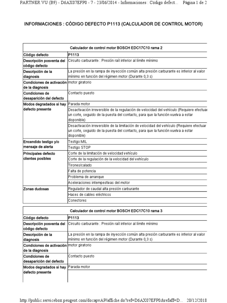P1113 | PDF | Inyección de combustible | Tecnología de vehículos