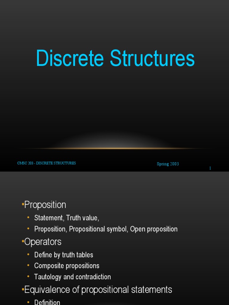 Discrete Structures | PDF | Proposition | Logic