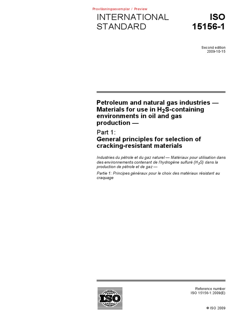 Iso 15156 1 2009 en FR PDF | PDF | International Organization For ...