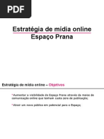 Estratégia de mídia online Espaço Prana