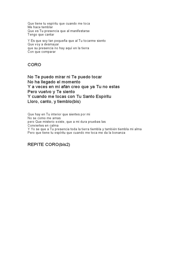 Que tiene tu espíritu: letra y significado | PDF