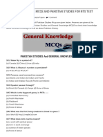 General Knowledge Mcqs & Pakistan Studies For MoD