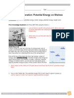 Student Exploration: Potential Energy On Shelves