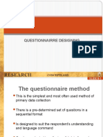 Research Methodology: Questionnairre Designing