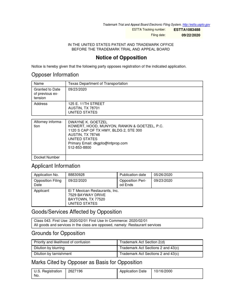 Don T Mess With Tex Mex Pdf United States Patent And Trademark Office Trademark