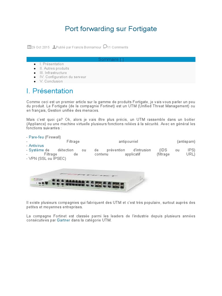 Port Forwarding Sur Fortigate | PDF | Réseau privé virtuel | Réseau ...