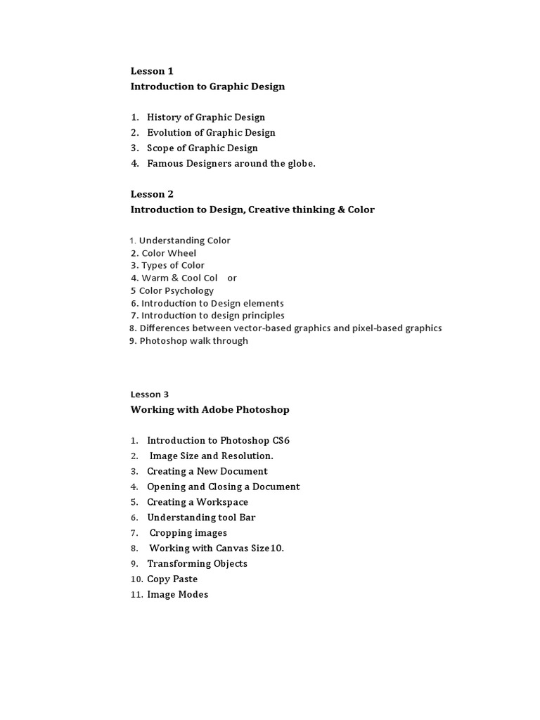 Comprehensive Graphic Design Course | PDF | Adobe Photoshop | Adobe ...