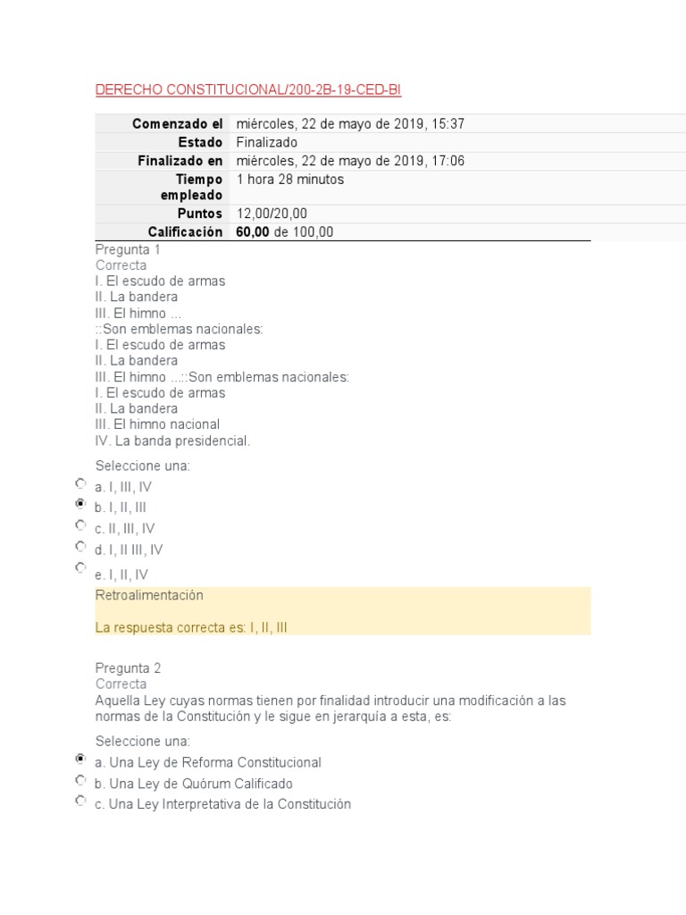 Examen de Derecho Constitucional iplacex | PDF | Constitución | Regulación
