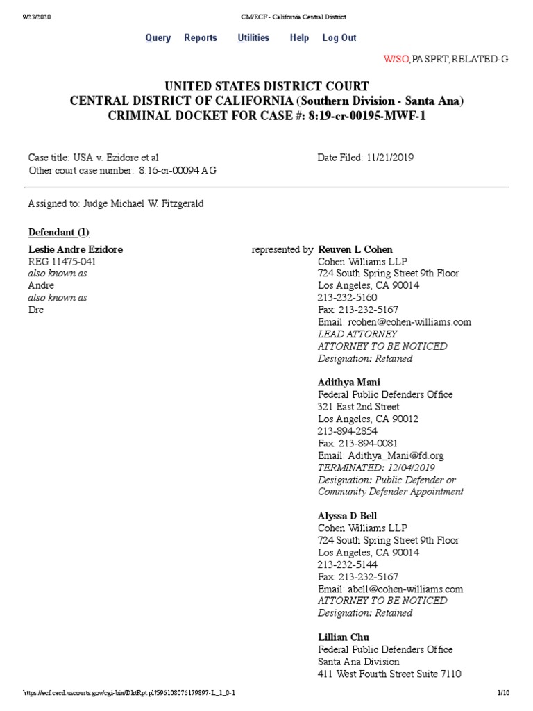 Leslie Andre Ezidore and Family (Medscam Frauds) @kromerok | PDF |  Arraignment | Remand (Detention)