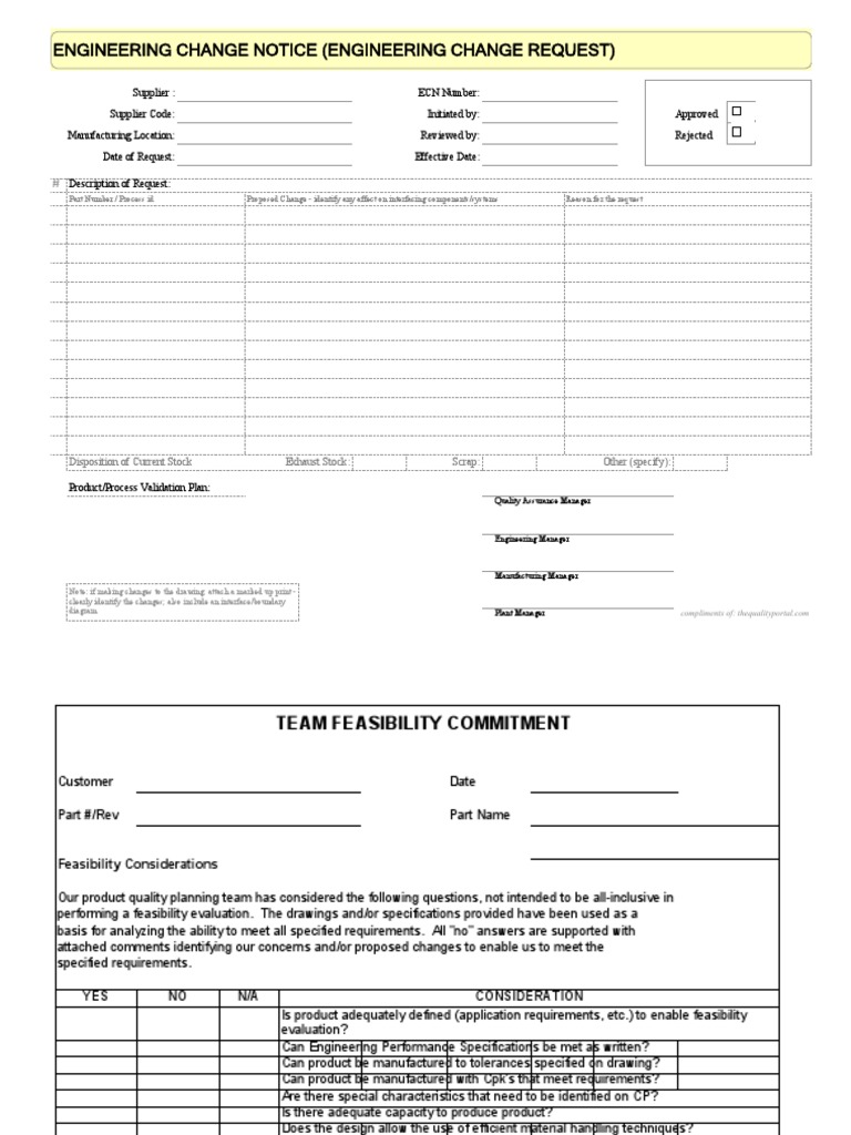 Engineering Change Notice Template | PDF | Specification (Technical ...