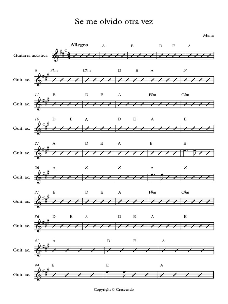 Se Me Olvido Otra Vez Partitura Completa PDF