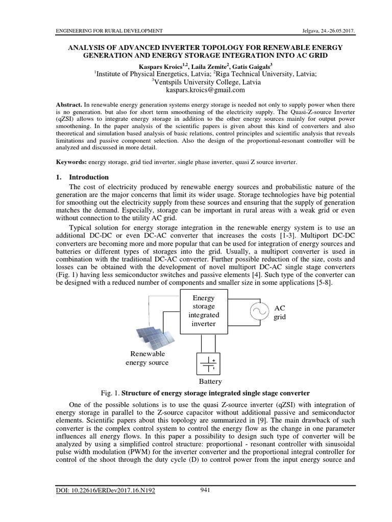 Analysis of Advanced Inverter Topology For Renewable Energy | PDF ...