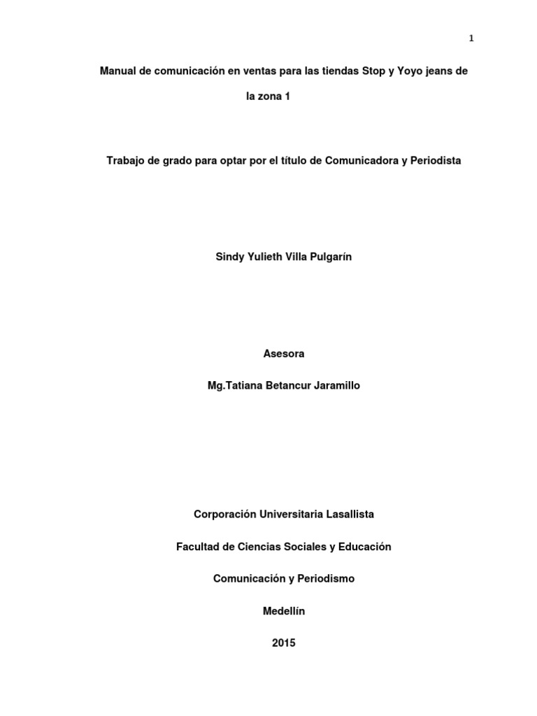 Manual Comunicacion Ventas Tiendas Stop Yoyo Jeans PDF PDF Marca Marketing